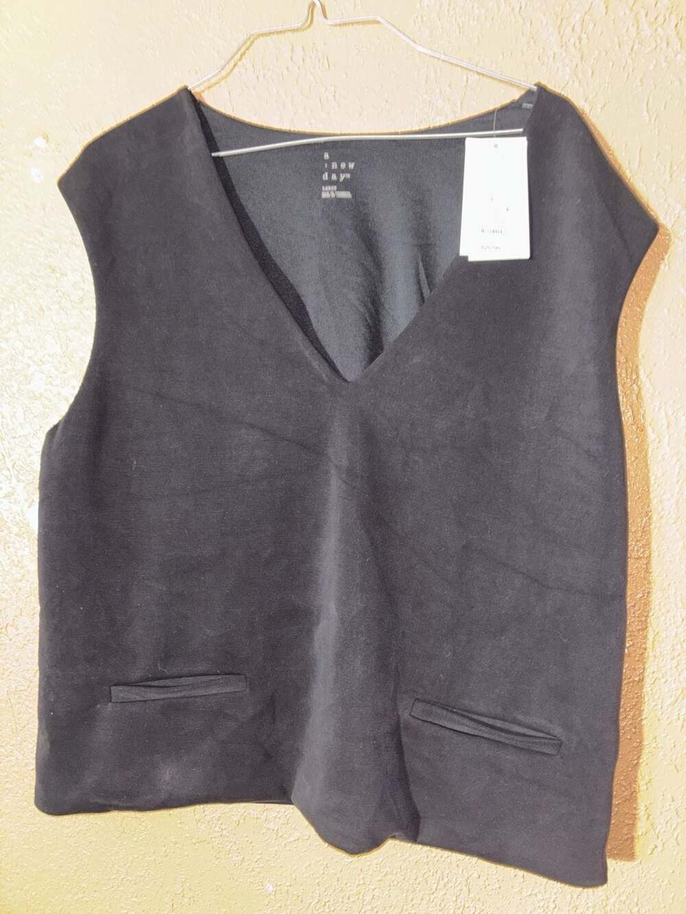 A New Day Women's Black Sandwash Vest Large